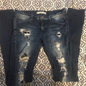 Kan Can distressed skinny jeans